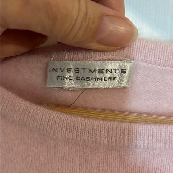 Cashmere Baby Pink Sweater, 3/4 Sleeves, small - Picture 3 of 4